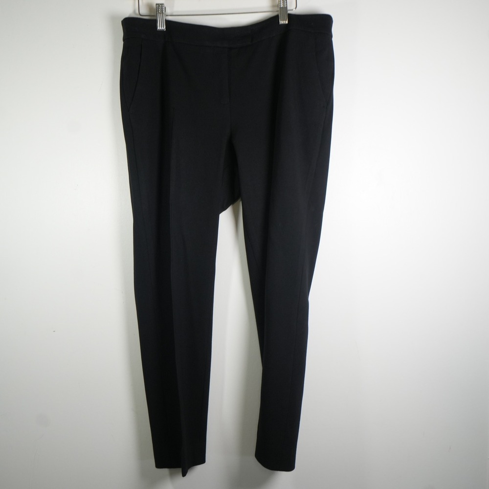 Akris Punto Trousers Womens 10 Black Straight Leg Mid Rise Workwear Designer
